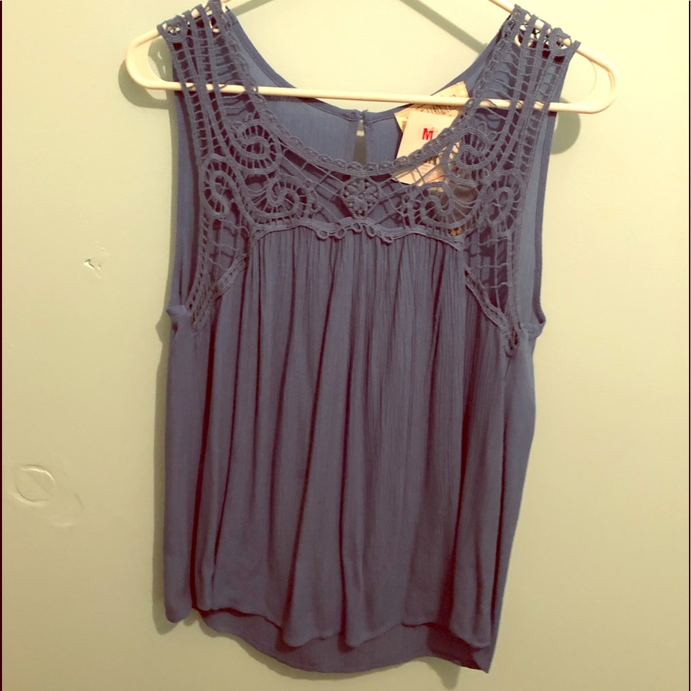 Sweet Wanderer Blue Sleeveless Blouse